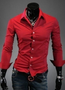  Искрящо червена риза втален модел