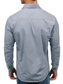 Нов модел мъжка риза Сива 2021