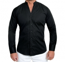 Спортно-елегантна Черна риза с малка яка Модел 2021г.