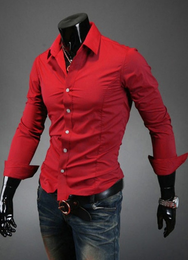  Искрящо червена риза втален модел