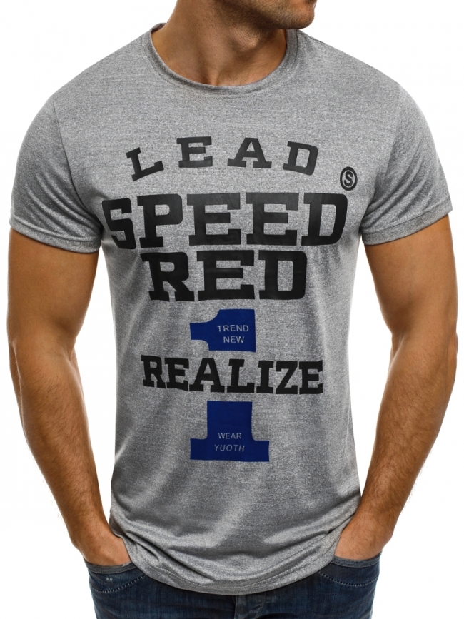 Мъжка тениска "Speed" - сива