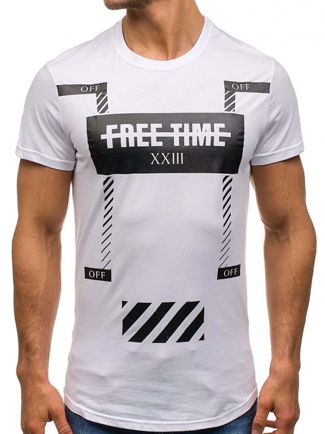 Мъжка тениска "Free Time 2" - бяла