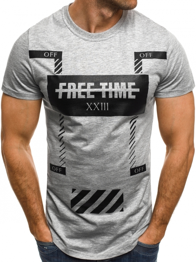 Мъжка тениска Free Time - сива