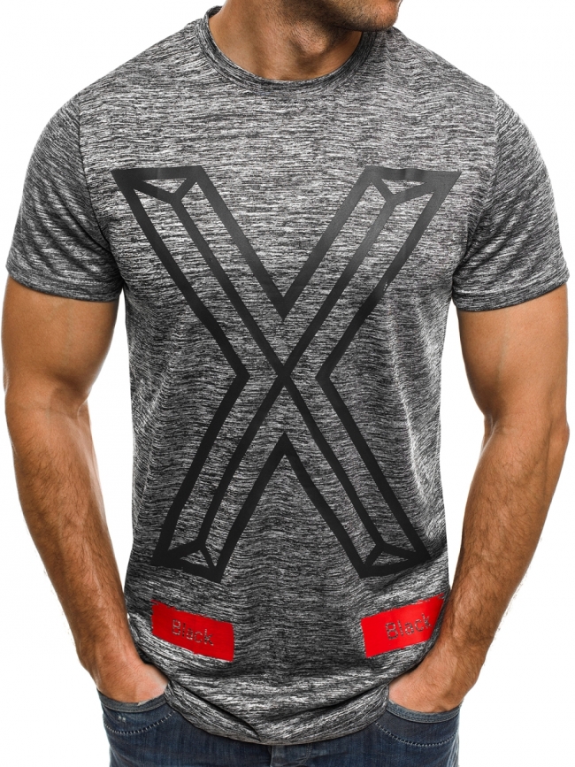 Мъжка тениска ''The X'' - тъмно сива