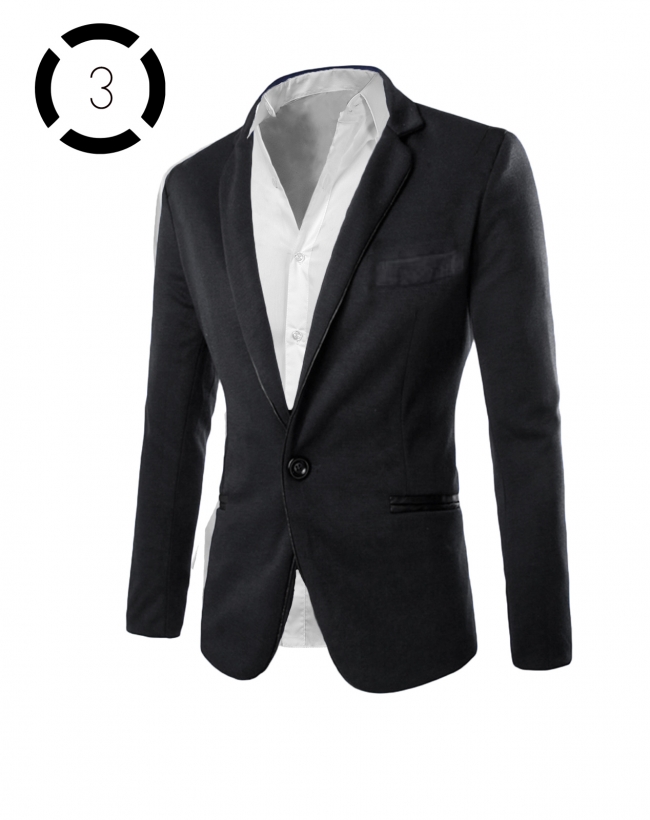 Комплект черно сако и втален модел класическа бяла риза