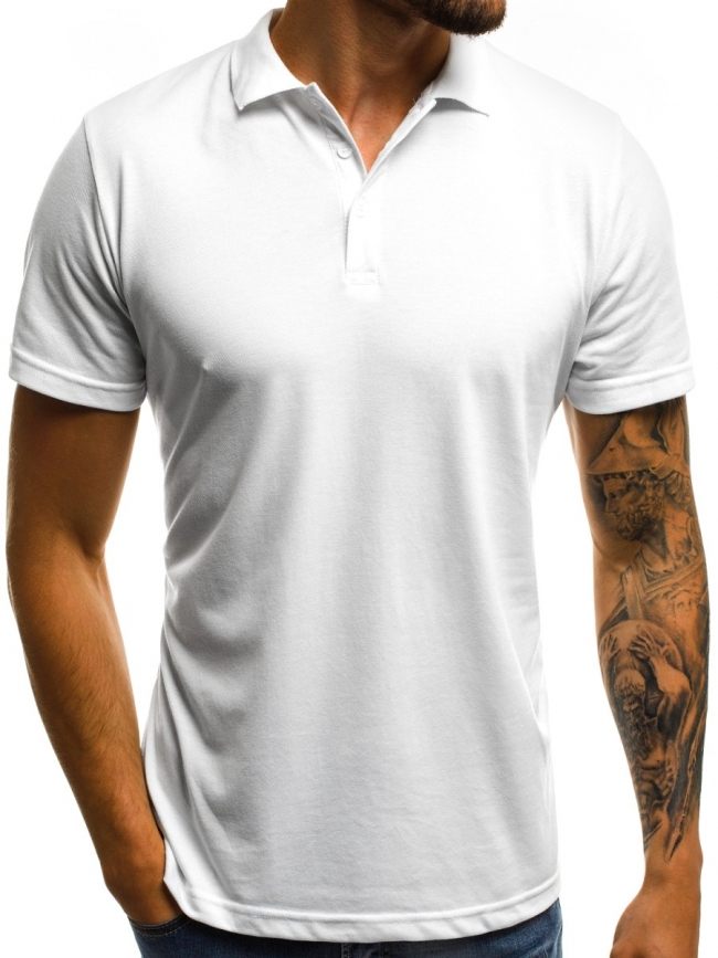 Мъжка тениска тип ''Polo'' - бяла