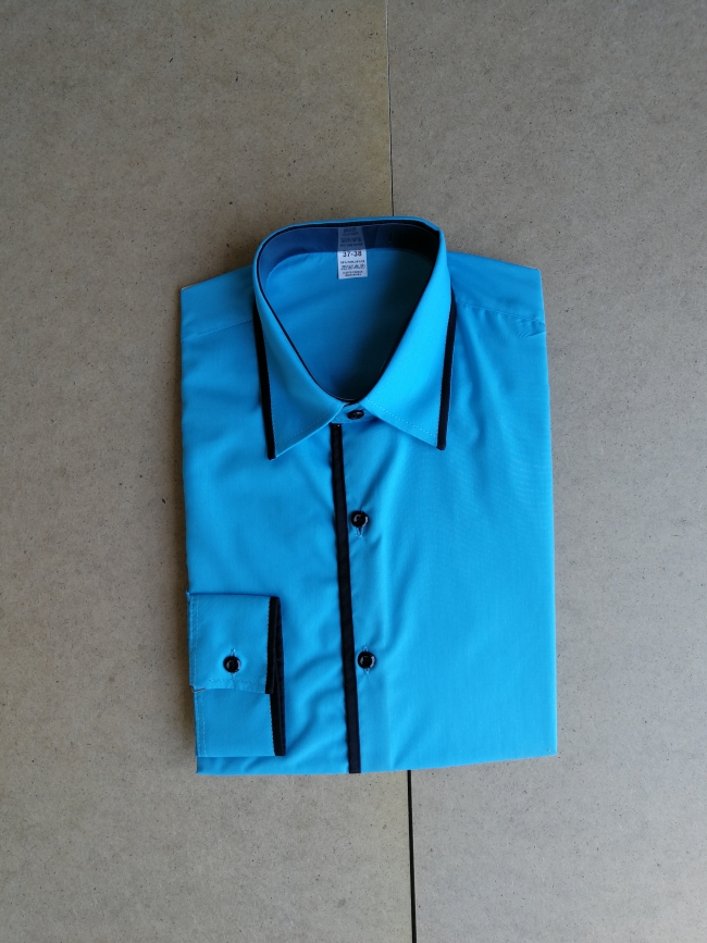 Мъжка риза с дълъг ръкав небесно син цвят