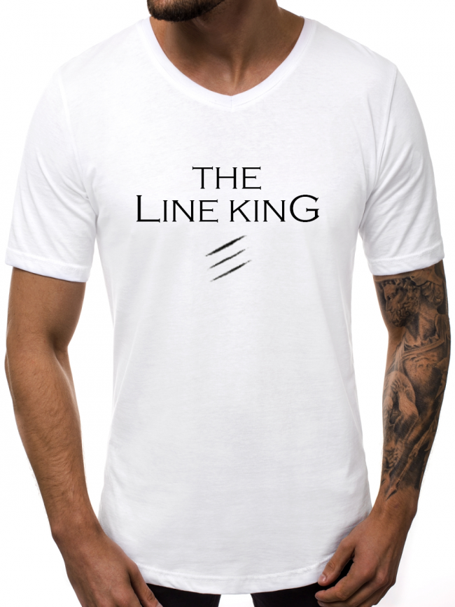 Мъжка тениска "Line King" модел 2019 - бяла