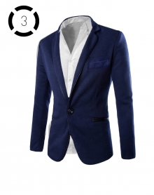 Комплект синьо сако и втален модел класическа бяла риза