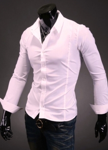 Изчистена бледо розова Slim-fit мъжка риза