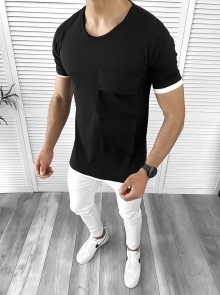 Мъжка черна тениска